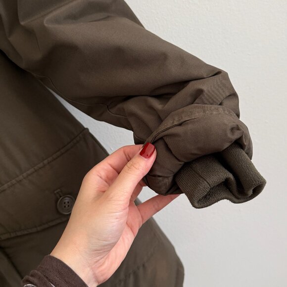 Woolrich Down Parka with Raccoon Fur Hood in Green Women Size Small - Picture 6 of 9